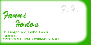 fanni hodos business card